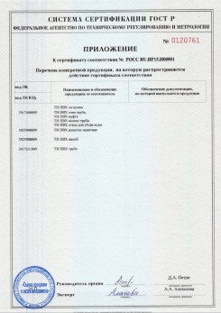 2020.02.06 Искитим - Приложение 1 к сертификату изделия системы водосточной.